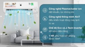 Máy lạnh Sharp Inverter 1.0 HP (1 Ngựa) AH-XP10YHW